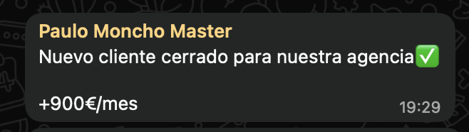 Nuevo cliente cerrado: +900€/mes recurrentes para su agencia.